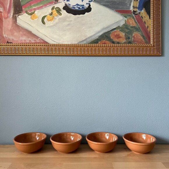Vintage Set Of 4 Terracotta Ceramic Bowls - Picture 1 of 8